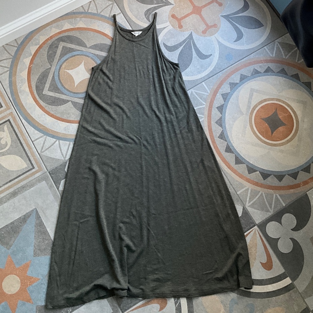 Madewell Knit Cami Midi Dress in Dried Olive Size Small - Picture 5 of 8